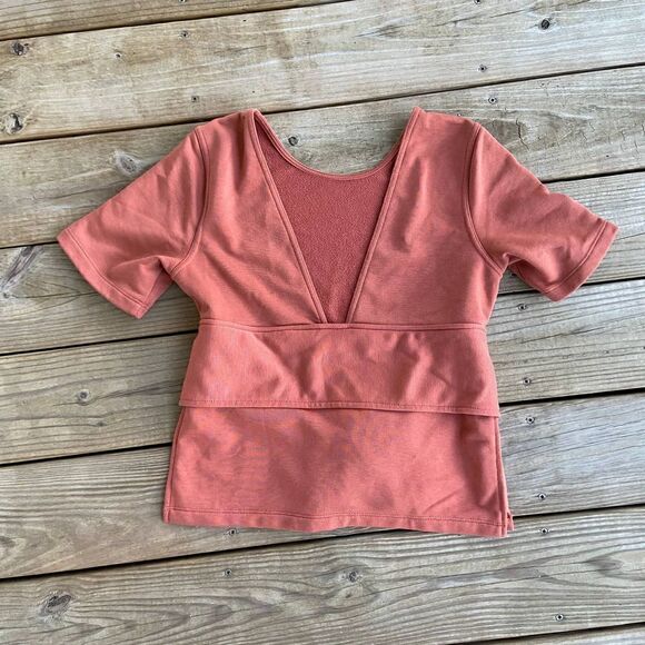 Nike Studio Short Sleeve Yoga Training Wrap Top Small - Picture 2 of 5